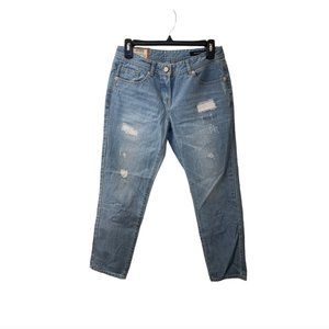 Beanpole Distressed Patchwork Crop Ankle Jeans Waste Size 27 Mid Rise